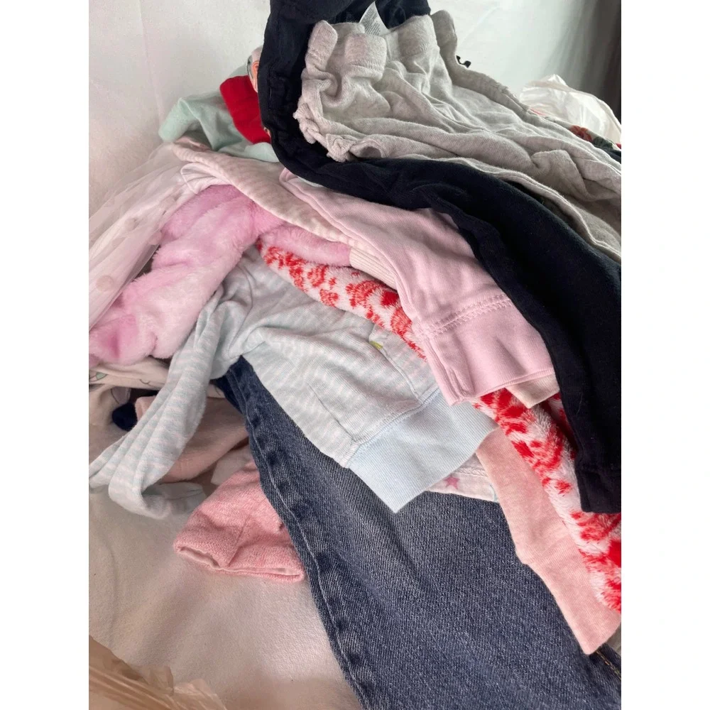 40pc Baby Girl Clothing Lot 6-12 Months Carters Cat & Jack Bodysuits Pants Dress